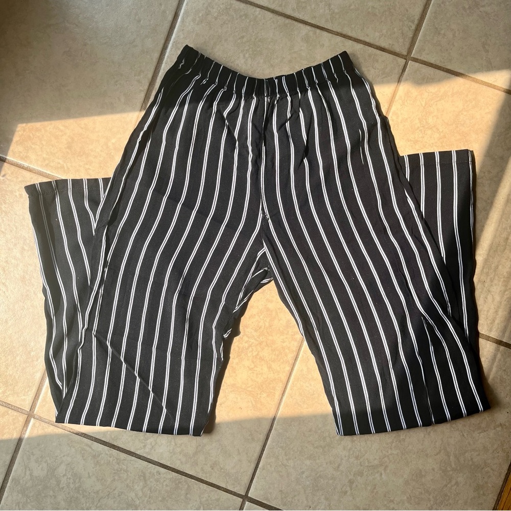 Black and white striped pants from brandy Melville flowy